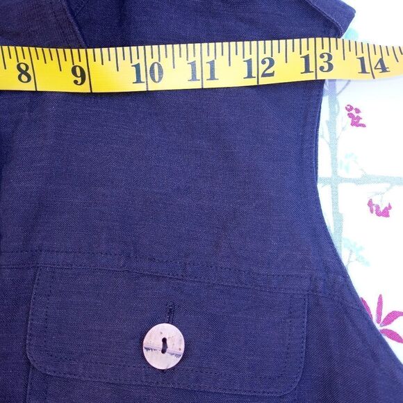 Evan Picone Women's Dress sz 6 Linen Blend Brown Sleeveless Pockets Button Down. - Picture 3 of 10